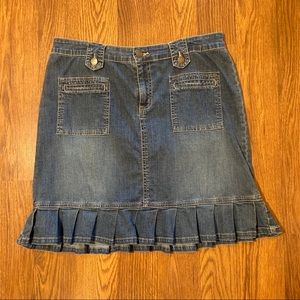 CATO Denim Ruffle Hem Skirt.